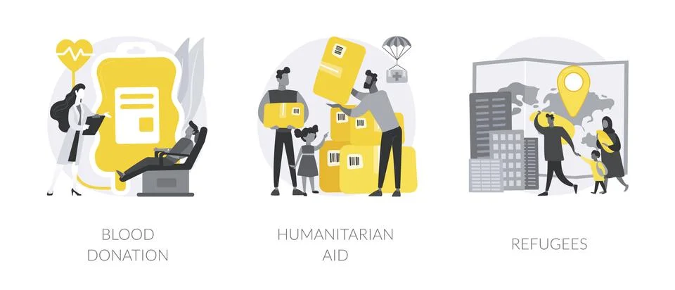 Humanitarian help abstract concept vector illustrations. Stock Illustration