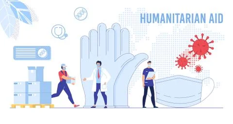 Humanitarian Help at Coronavirus Epidemic Vector Stock Illustration