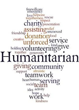 Humanitarian, word cloud concept Stock Illustration