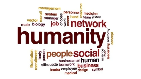 Humanity animated word cloud, text design animation. Stock Footage 78236694