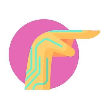 Humanized Android Hand With Electronic Elements, Part Of Futuristic Robotic And イラスト素材