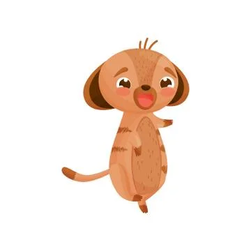 Humanized gopher dancing. Vector illustration on white background. Stock Illustration