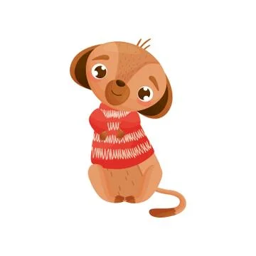 Humanized gopher in a sweater. Vector illustration on white background. Stock Illustration