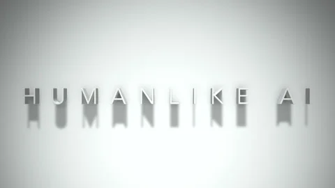 Humanlike ai 3D title animation white text on a white background Stock Footage 299420901
