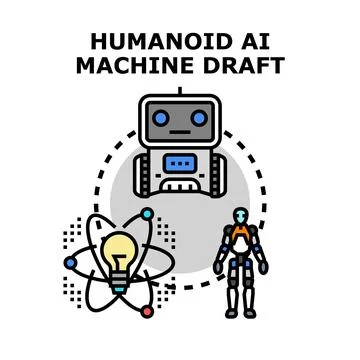 Humanoid ai machine developing future technology concept Ilustración de archivo