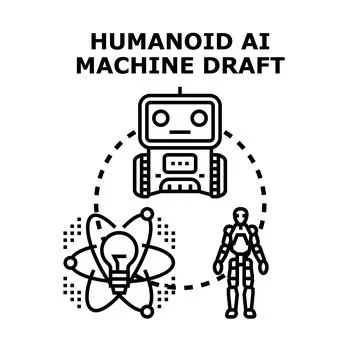 Humanoid ai machine developing future technology concept イラスト素材