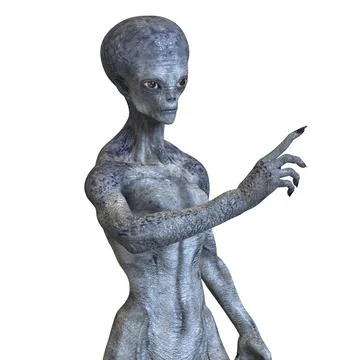 Humanoid alien, 3D illustration Illustrazione stock
