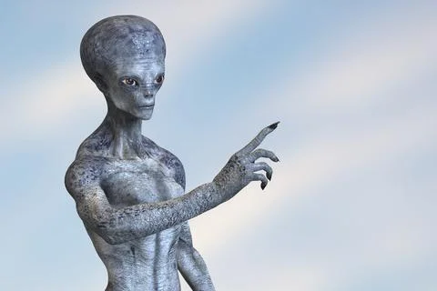 Humanoid alien, 3D illustration Stock Illustration