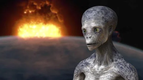 Humanoid alien, 3D illustration Stock Illustration