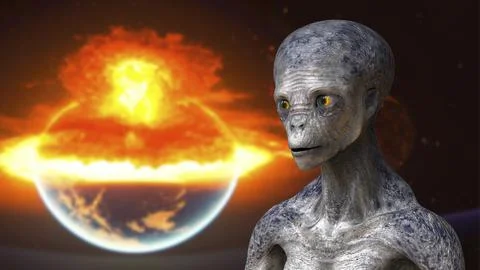 Humanoid alien, 3D illustration Stock Illustration