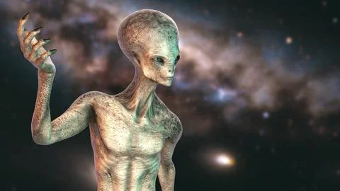 Humanoid alien, 3D illustration Stock Illustration
