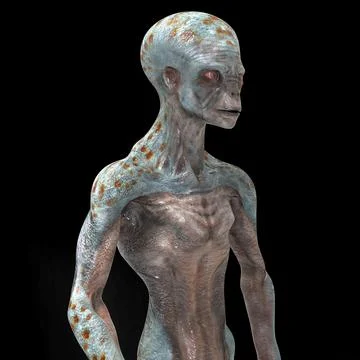 Humanoid alien, 3D illustration Stock Illustration