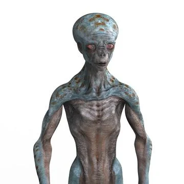 Humanoid alien, 3D illustration Stock Illustration