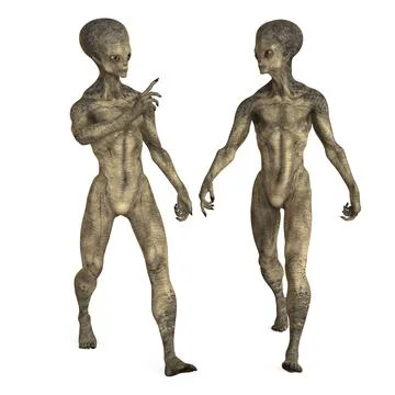 Humanoid alien, 3D illustration Stock Illustration