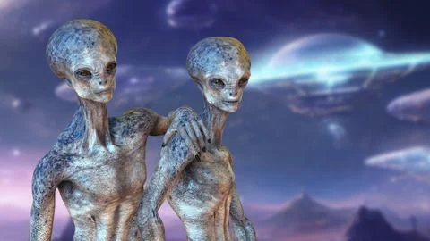 Humanoid alien, 3D illustration Stock Illustration