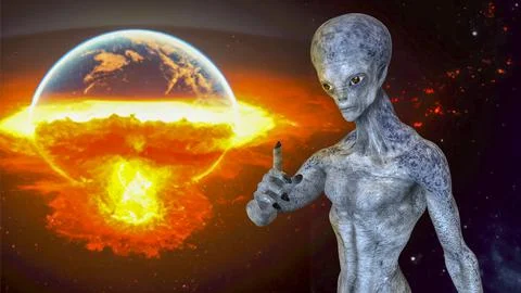 Humanoid alien, 3D illustration Stock Illustration