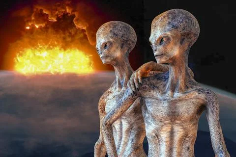 Humanoid alien, 3D illustration Stock Illustration