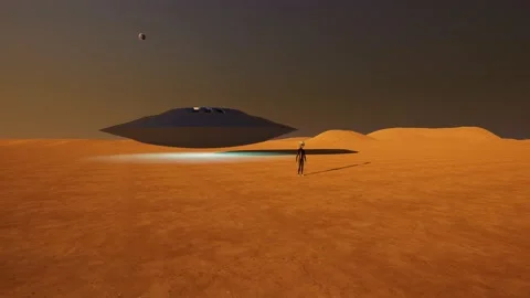Humanoid Alien on Mars like Planet Video stock 209543936