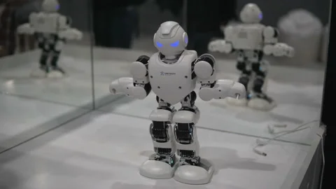 Humanoid autonomous robot dancing Stock Footage 89408863