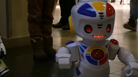 Humanoid, autonomous robot, face, look Stock Footage 69243592