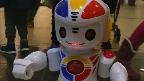 Humanoid, autonomous robot, face, look Stock Footage 69243862