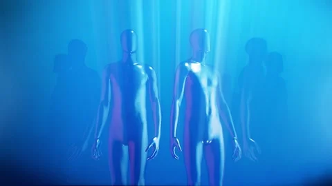 Humanoid Clone Statues Vídeo Stock 263742998