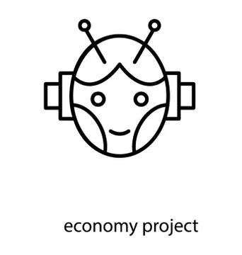 Humanoid Face Robot Stock Illustration