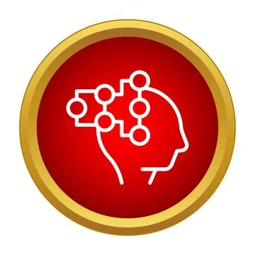 Humanoid head with neural network connections depicting artificial intelligen イラスト素材