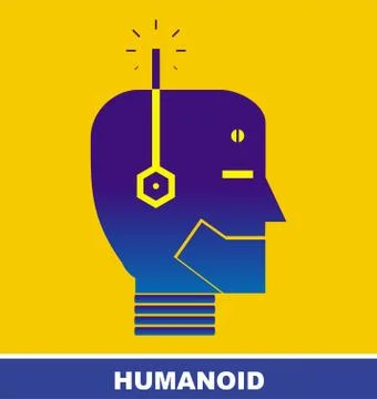 Humanoid head, robot head Stock Illustration