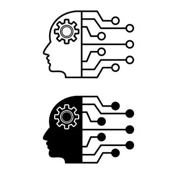 Humanoid icons. Smart Robot, Artificial Intelligence. Future Technologies C.. Stock Illustration
