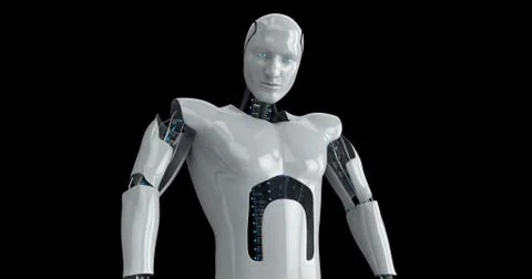 Humanoid male robot Stock Illustration