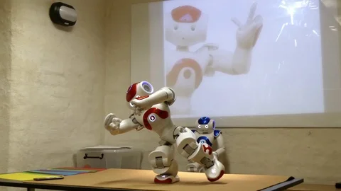 Humanoid nao robot practising tai chi Stock Footage 70234244