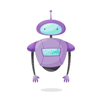 Humanoid or Robot with Iron Limbs and Antenna as Artificial Intelligence Vector Stock Illustration