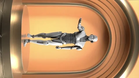 Humanoid prototype moving arm and showin... | Stock Video | Pond5