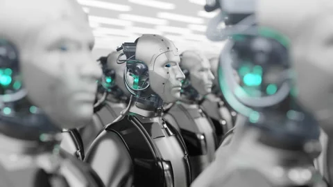 Humanoid robot, AI revolution of robotic technology Stock Footage 304196649