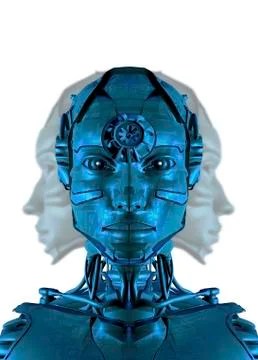 Humanoid robot, artwork Stock Illustration