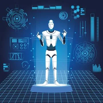 Humanoid robot avatar Illustrazione stock