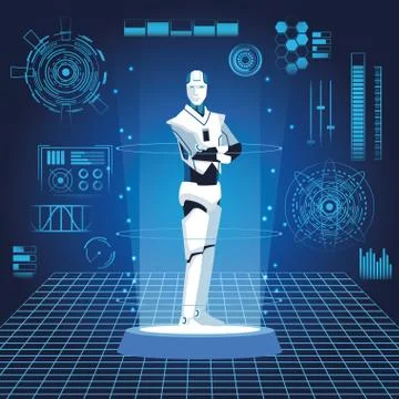 Humanoid robot avatar Illustrazione stock