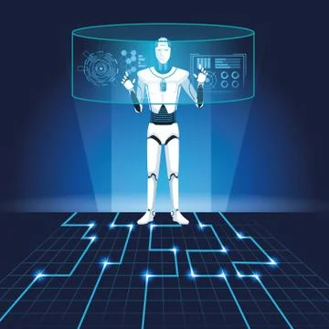 Humanoid robot avatar Illustrazione stock