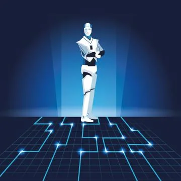 Humanoid robot avatar Illustrazione stock