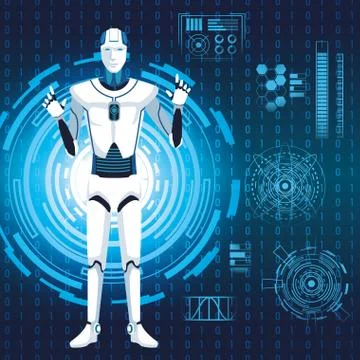 Humanoid robot avatar Illustrazione stock