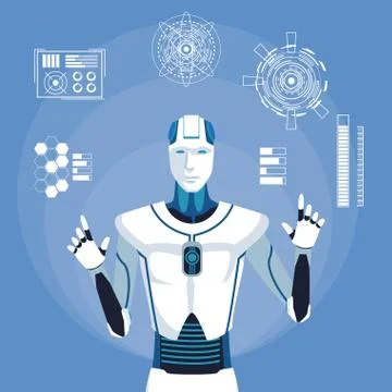 Humanoid robot avatar Stock Illustration