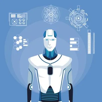 Humanoid robot avatar Stock-Illustration