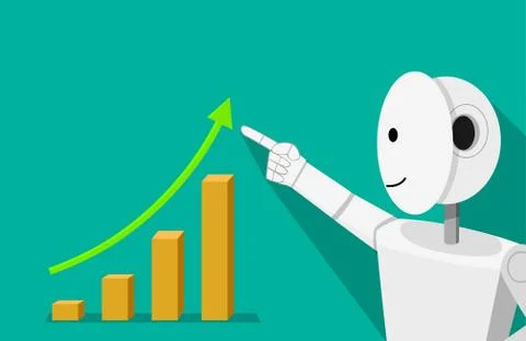 Humanoid robot can increase your income Stock Illustration