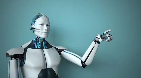 Humanoid Robot Click Stock Illustration