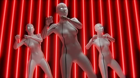 A humanoid robot dances to music. A cool clockwork dance of a robots. loops Stock Footage 258280429