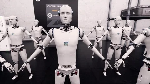  Humanoid Robot Factory Warehouse 스톡 동영상 258803515