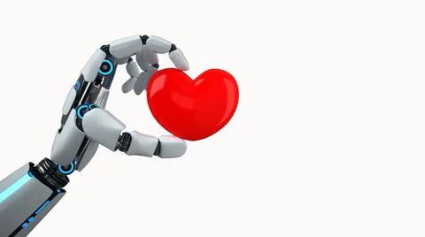Humanoid Robot Hand Heart Stock Illustration