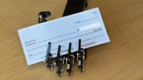Humanoid Robot Hand Holding Blank Check Stock Footage 280009681