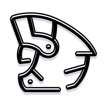Humanoid robot head line art icon future Stock Illustration
